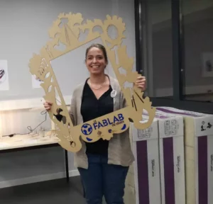 Sophie au FabLab de Nîmes